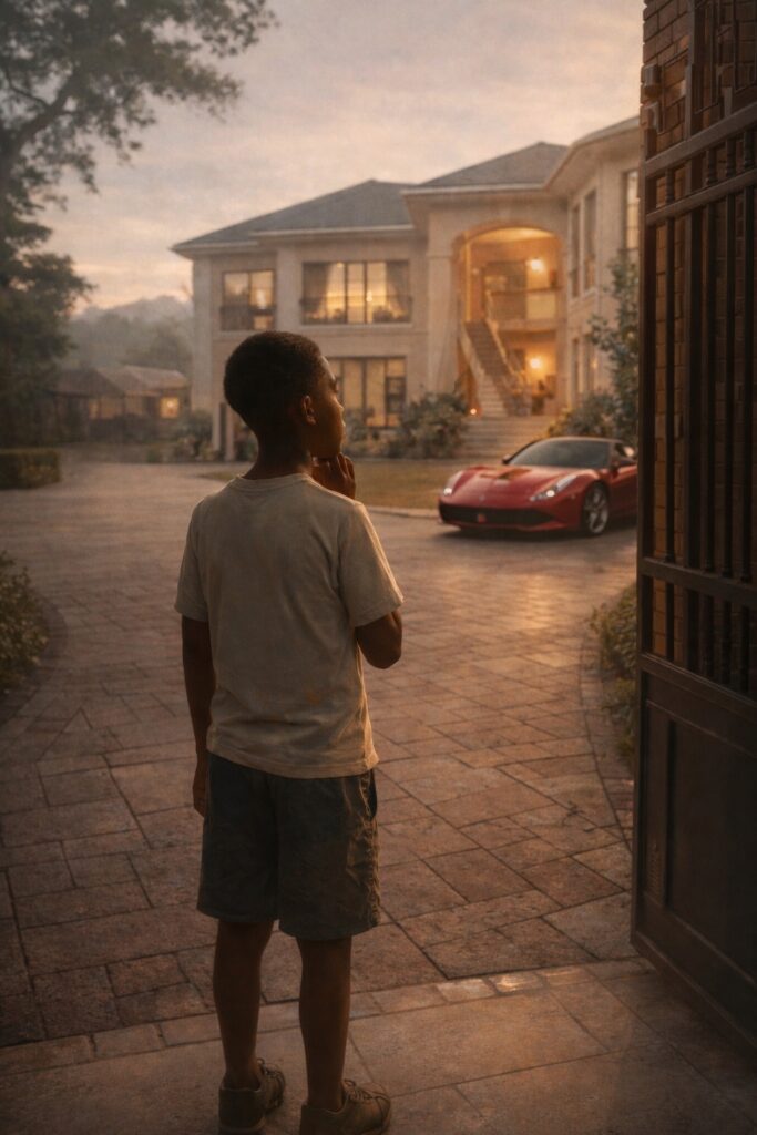 The Evolution of a Consistent Trader – young boy observing a luxury home as perspective shifts and purpose is formed

