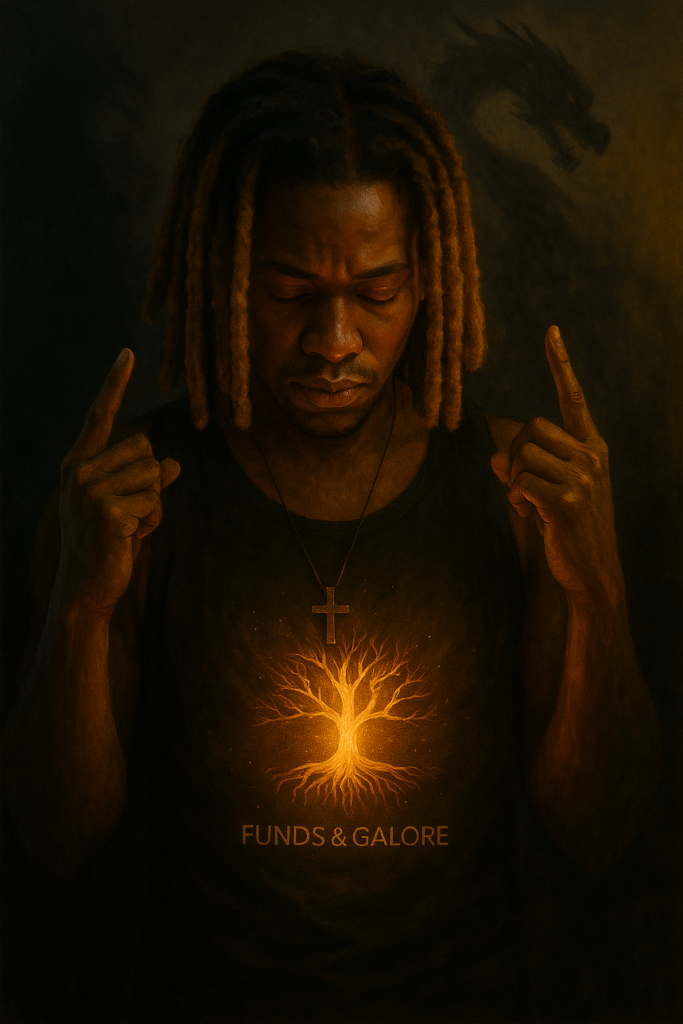 The dreadlock-era trader confronting himself in golden light, marking mindset change in The Evolution of a Consistent Trader.