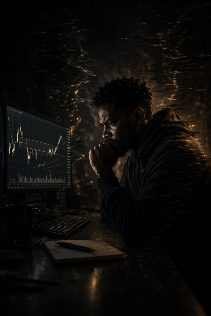 The new Age Conscious Trader frozen before executing a perfect setup due to internal emotional conflict

