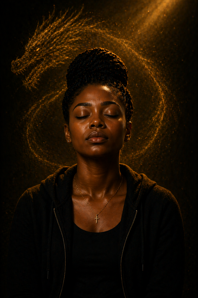 The New Age Conscious Trader showing a woman in a peaceful state representing growth clarity and understanding through experience