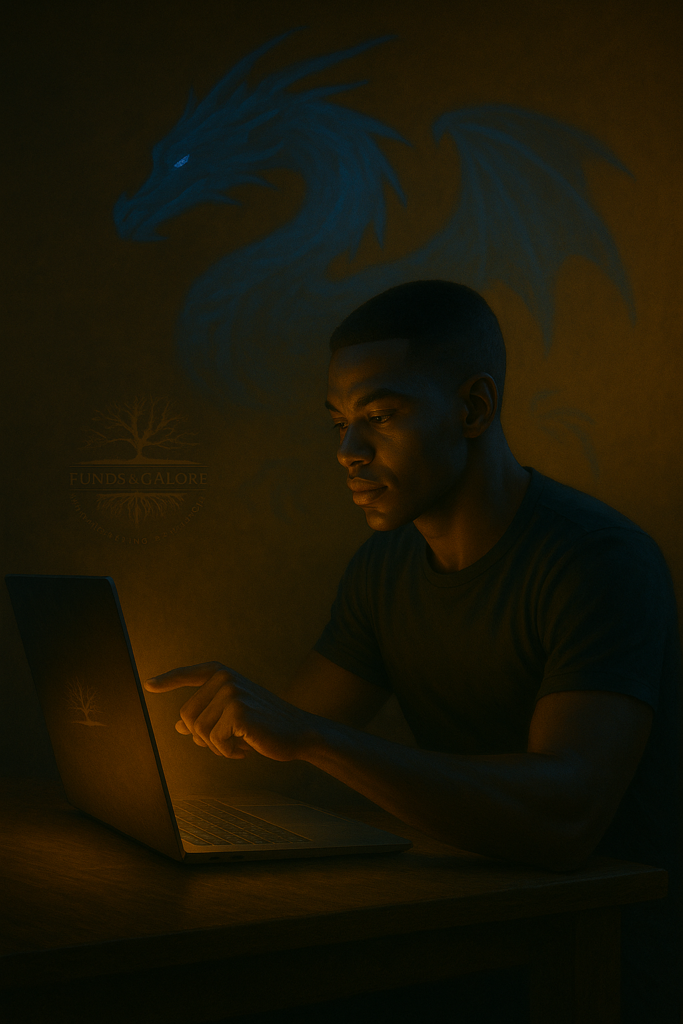 The Breakup That Built Me through heartbreak as a conscious trader faces emotional drawdown with the blue inner dragon watching silently