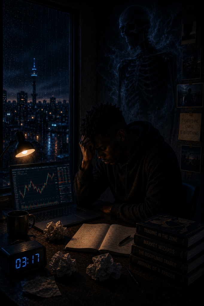 The Collapse Before The Rise during a dark night of emotional exhaustion and trading pressure