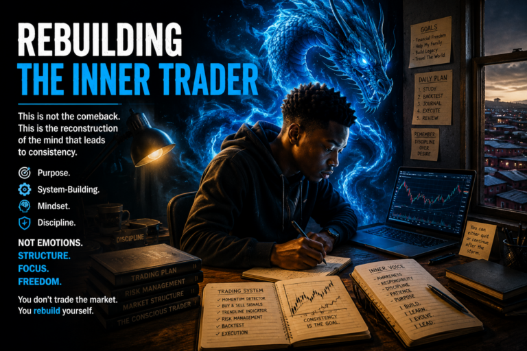 Rebuilding the Inner Trader as a young South African trader develops discipline, systems, and a stronger inner voice after collapse