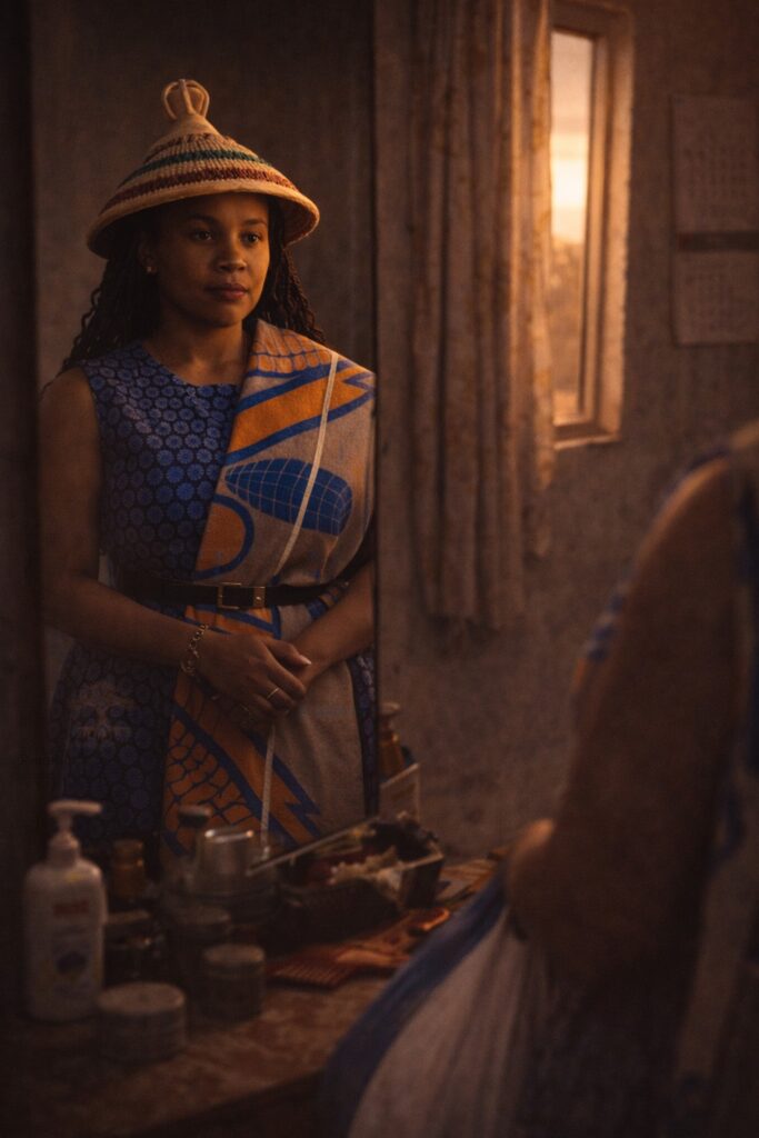 how your mother shaped you through sacrifice shown by a Sotho woman alone in a softly lit township home