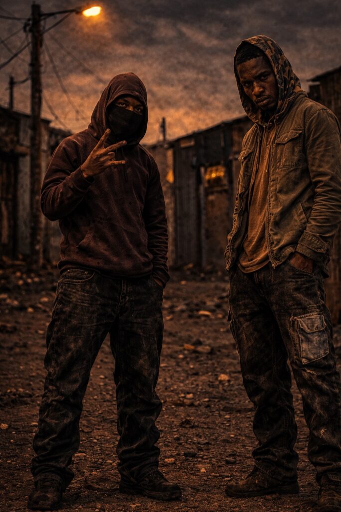 The Street Soldiers The Broken Boys of the System showing two township youths standing under a streetlight representing forgotten boys shaped by the system