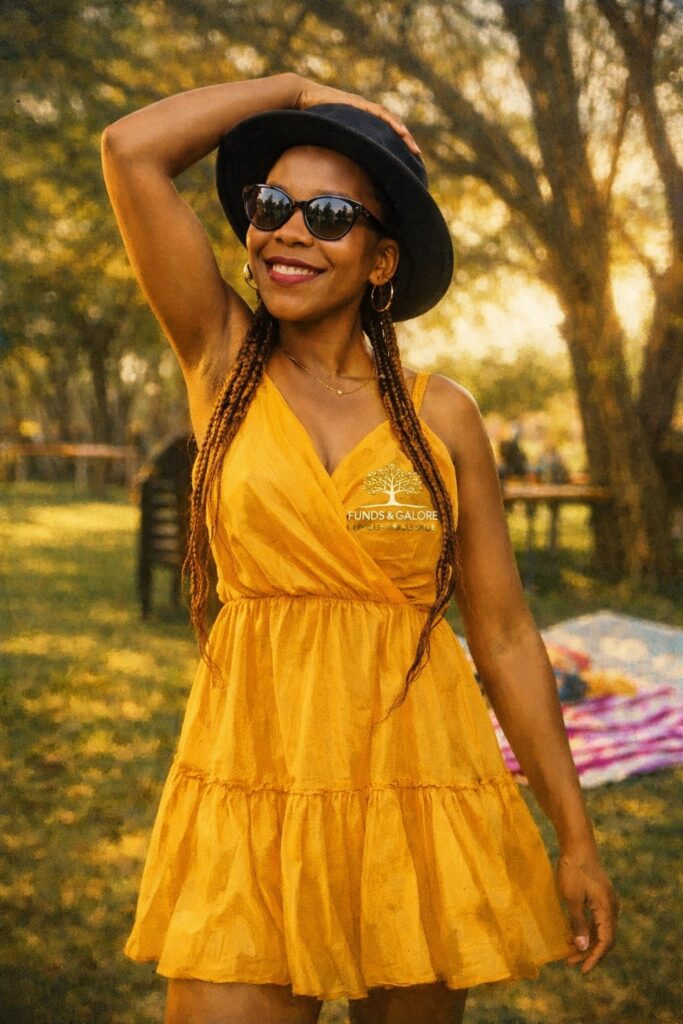Growing Up in Orkney – Ous Thato smiling in a sunny park moment that represents the small everyday experiences that shape life in a South African town.