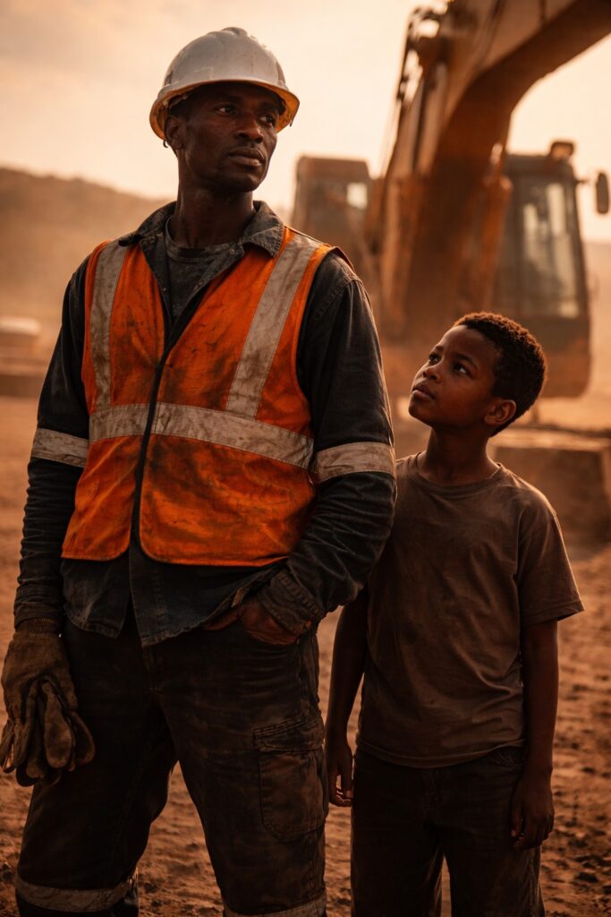 how your father shaped you as a young South African boy standing in his father’s shadow at a mining site
