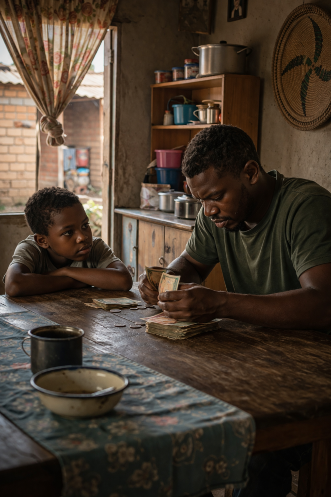 child learning money behaviour through observation at home