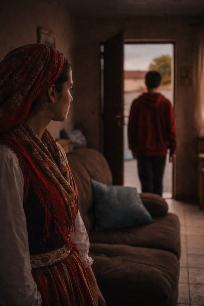 A quiet moment of hesitation between two people in a doorway that often goes unnoticed. 