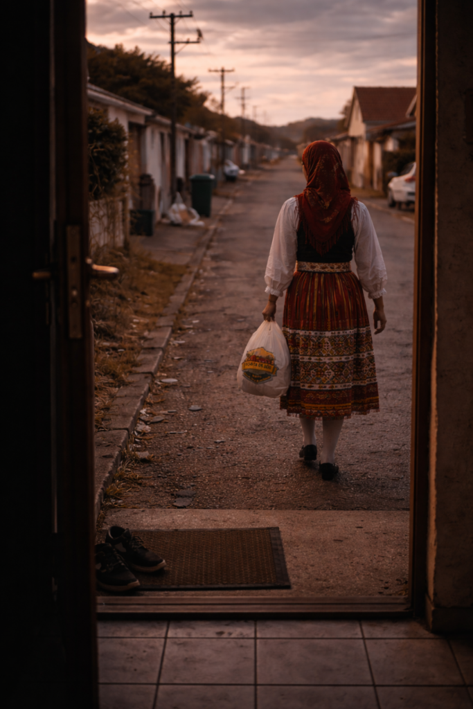 A quiet suburban street scene in Klerksdorp showing calm normal life after everything has settled.