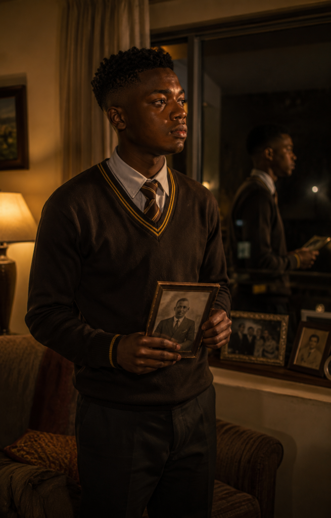 Young South African man reflecting on identity, comparison and inherited expectations at home
