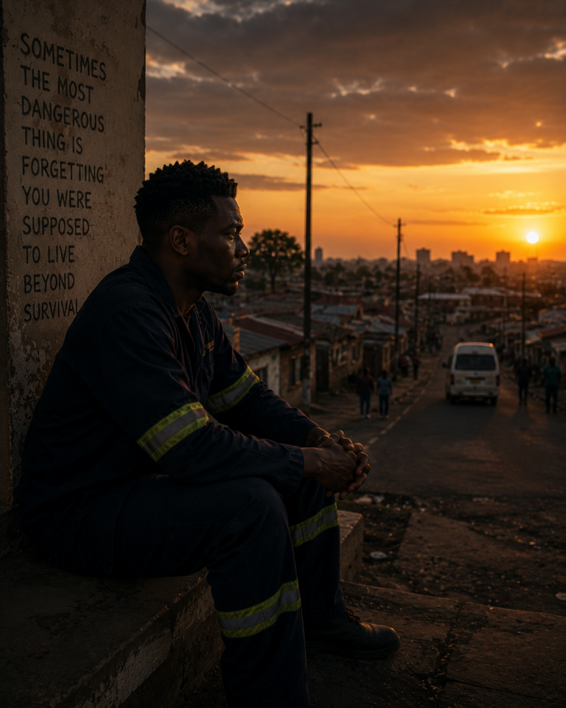 When Normal Starts Feeling Heavy:
as a South African man reflects on survival and identity at sunset