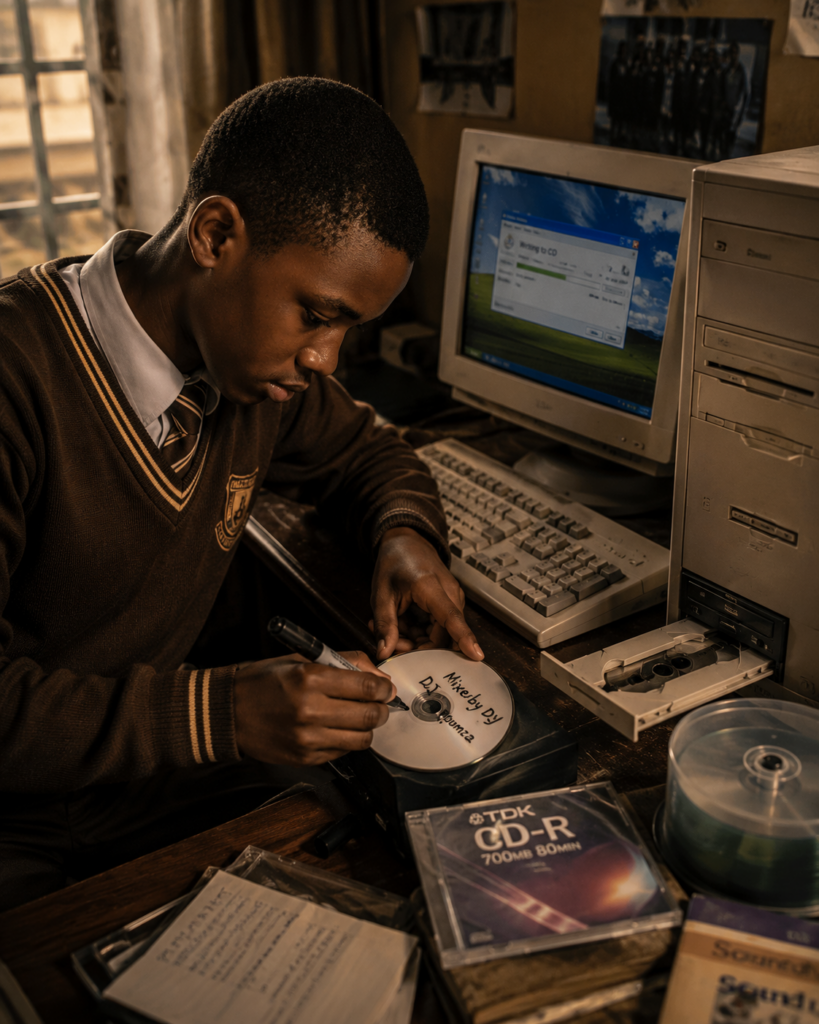 Young South African schoolboy creating his first paid DJ mix and learning entrepreneurship