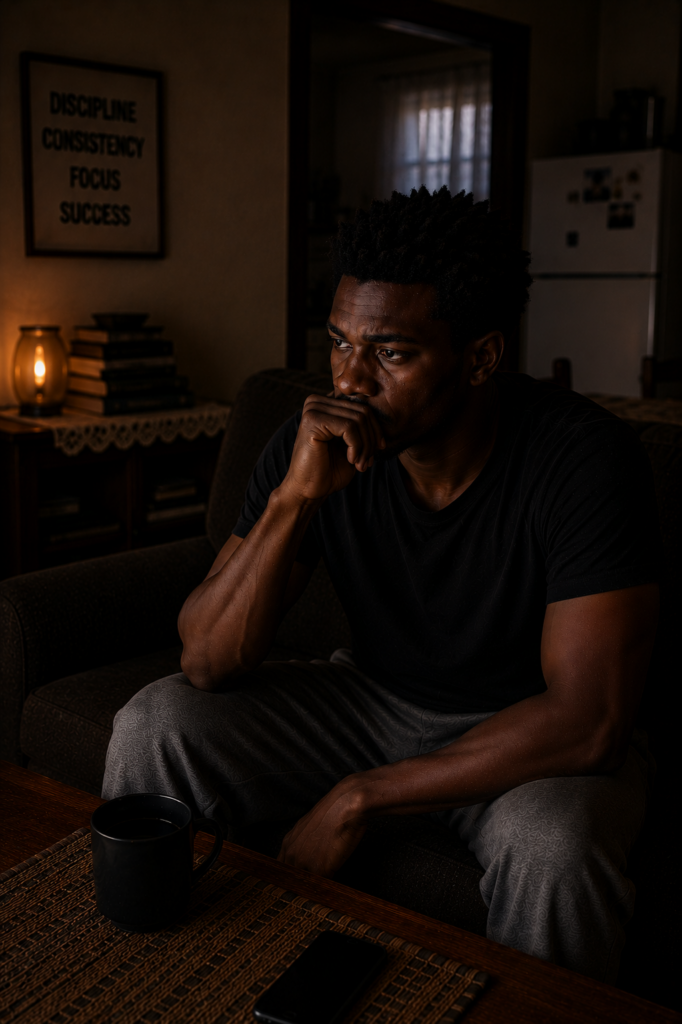  showing a man waking up inside a life shaped by repeated silent adjustments