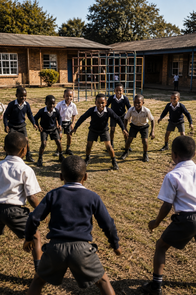 The First Battle reflects childhood belonging, friendship alliances and playground competition among Grade 1 learners in Orkney.