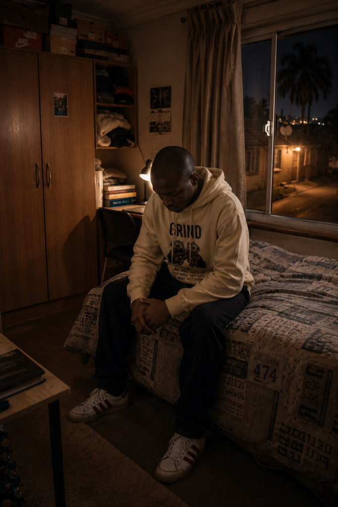 The Promise You Forgot You Made portraying a young South African man realizing years have passed while life remains familiar.