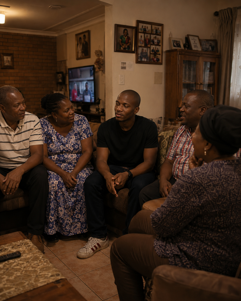 The Version They Needed showing a young South African man comfortably fitting into a familiar family environment in Orkney.