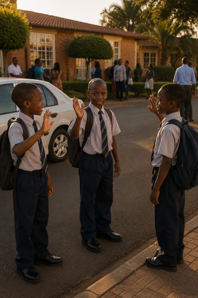  Showing young Mpumelelo navigating different social and economic worlds beyond the classroom