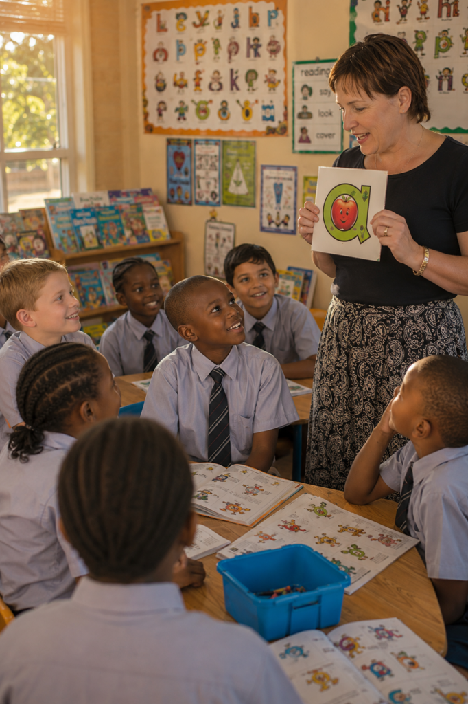 Living Between Worlds classroom scene showing the teacher who changed learning for young Mpumelelo in Foundation Phase