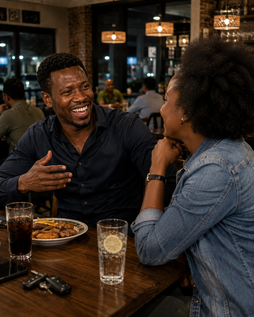 The Place Father Kept Returning follows Father sharing stories and laughing during an evening conversation at a Klerksdorp restaurant.