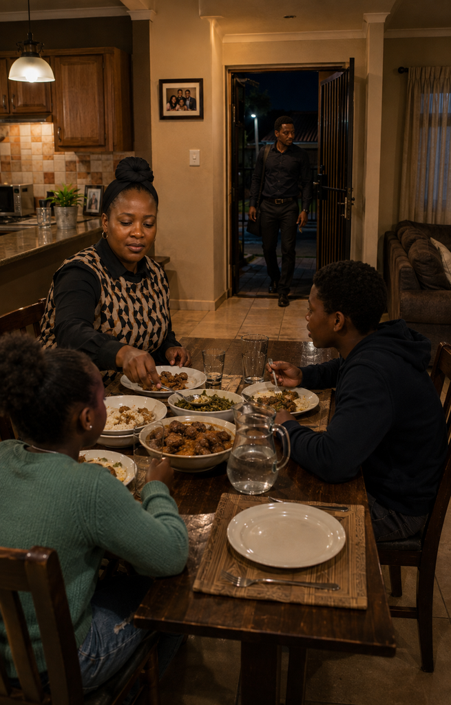 The Place Father Kept Returning ends with Father arriving home while Mother and the children have already begun their ordinary family dinner.