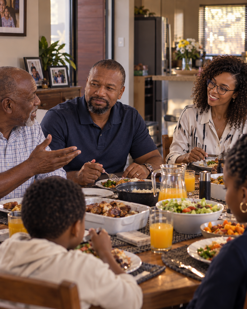 The Man Who Earned Less listens during a South African family lunch as an older relative makes a passing comment.